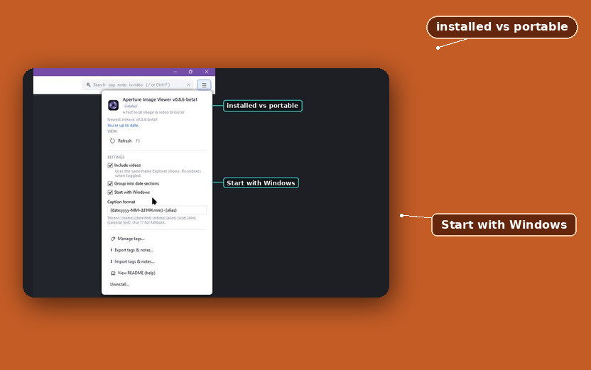 Aperture can start with Windows