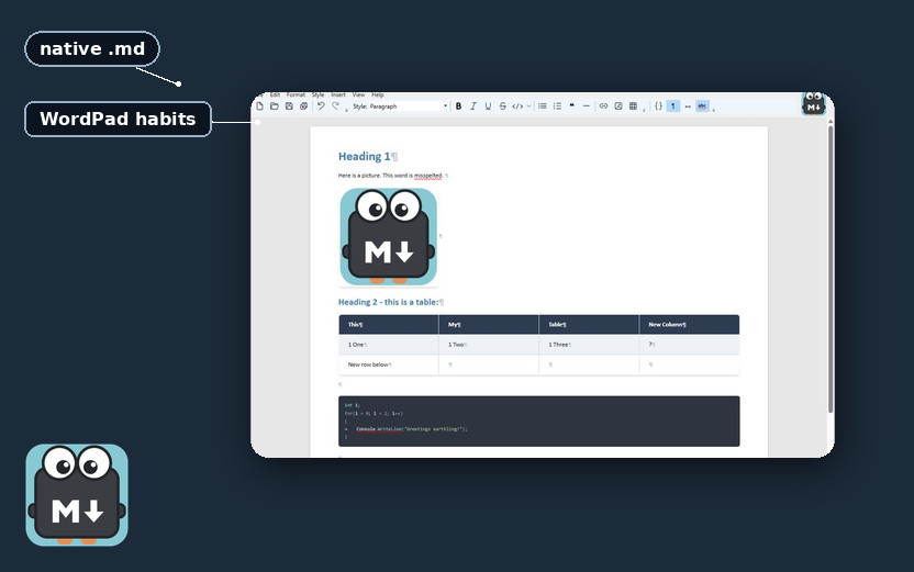 Markdown Midget: a WordPad-style editor for Windows